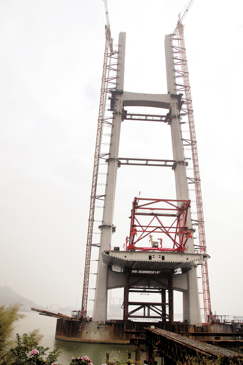 江顺大桥进入横向发展阶段-中国江门网·江