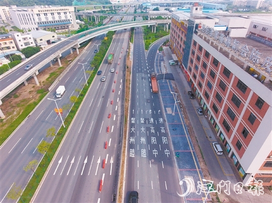 S385线三江官田拥堵路段治理工程完工，改善群众出行条件。