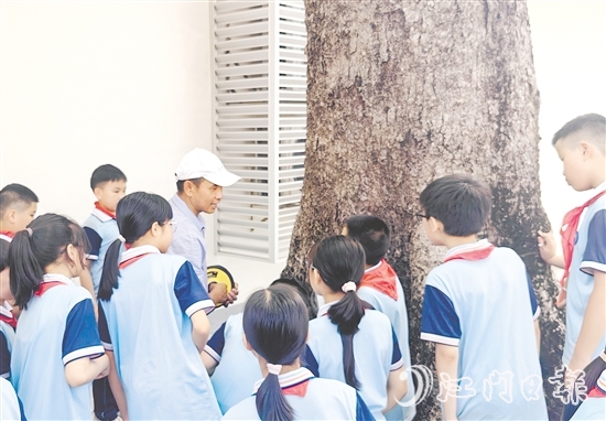 甫草林场的自然教育导师团队与师生们展开互动交流。 甫草林场的自然教育导师团队与师生们展开互动交流。