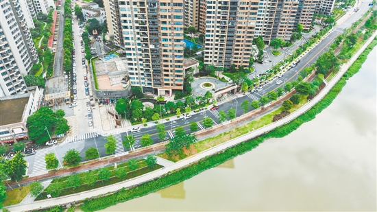 实施改造工程后，桂香路变为双向两车道，并铺上沥青罩面，让车辆通行更加顺畅。