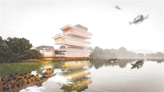 古劳“云龙竞渡”科技文旅中心项目效果图。 古劳“云龙竞渡”科技文旅中心项目效果图。