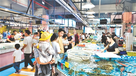 台山精准破解重点项目卡点难题，为项目落地建设保驾护航。图为投入运营的广海水产交易中心。