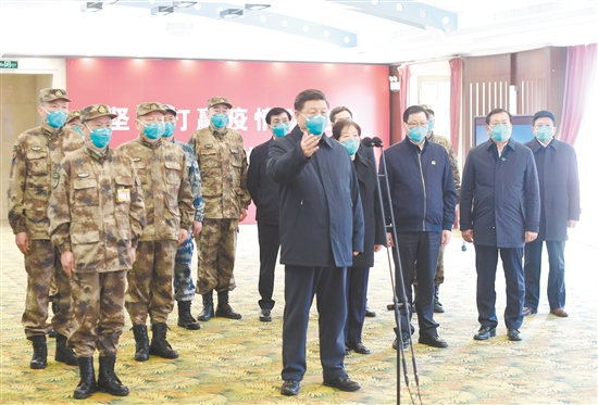 国家主席,中央军委主席习近平专门赴湖北省武汉市考察新冠肺炎疫情