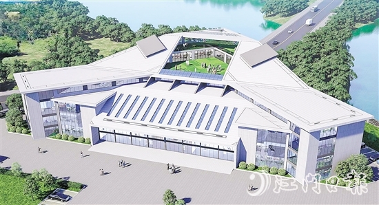 恩平市冯如低空经济产业园计划以“深圳总部、深圳研发+恩平制造、恩平应用”模式，打造深江低空经济产业园。图为恩平市冯如低空经济产业园冯如科技楼效果图。
