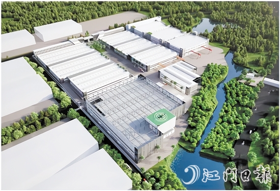 江门志特新材料科技有限公司年产20万平方米绿色环保建筑铝合金模板、7500个机位智能防护平台项目是新开工项目之一。图为项目效果图。