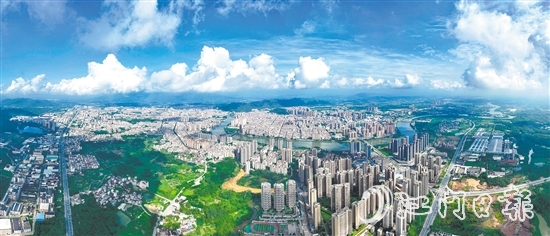 恩平这座拥有1800多年历史的千年古邑变得更有辨识度，正焕发出新的活力，迈出新的步伐，迎来新的发展。图为恩平城区。
