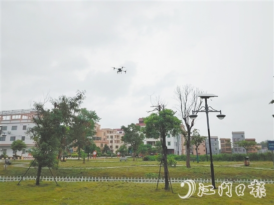 沙湖镇利用无人机做好消杀。