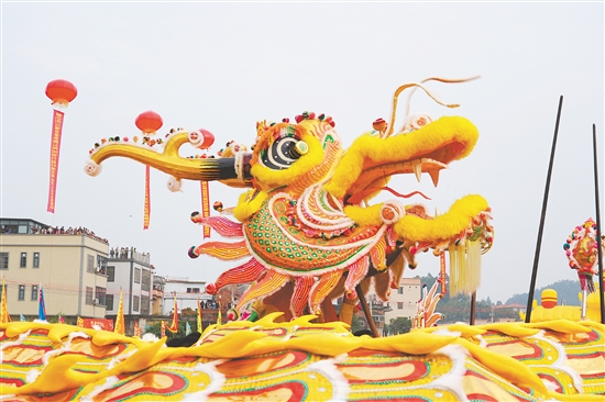 鹤山市2025年竹蓢第五届金龙文化节举行，金龙起舞，展现侨乡文化魅力。陈佩筠