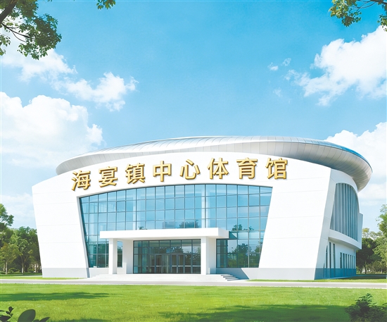 海宴镇中心体育馆效果图。