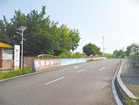 江门古劳水乡旅游区入口沿线增设停车场指示牌，同步清理周边环境，景区“门面”变得清爽、有序。