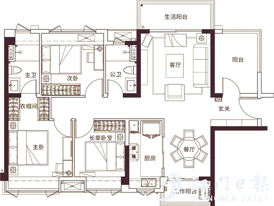 ▲115㎡竖厅户型